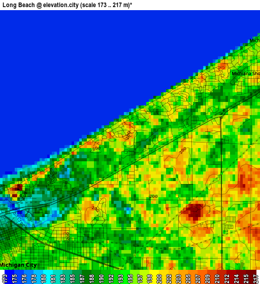 Long Beach elevation map