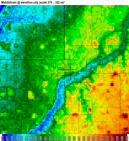 Middletown elevation map