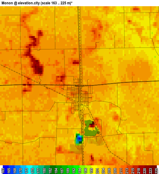 Monon elevation map