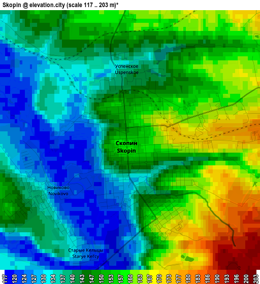 Skopin elevation map