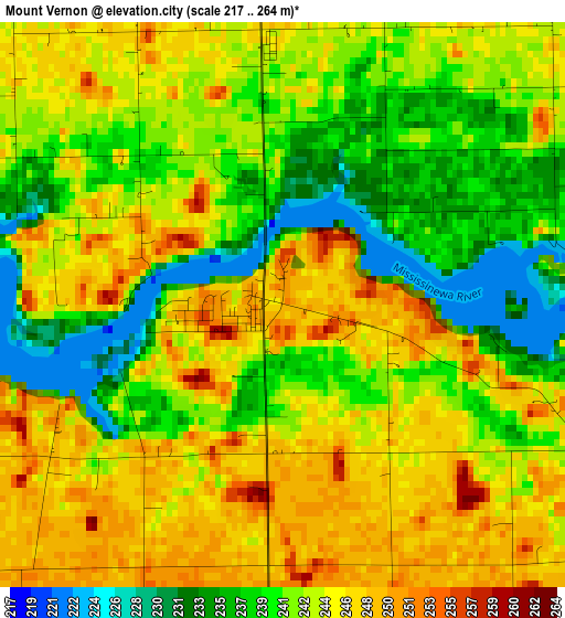 Mount Vernon elevation map