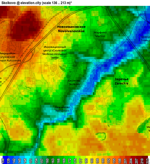 Skolkovo elevation map