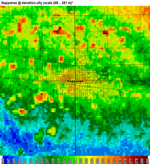 Nappanee elevation map