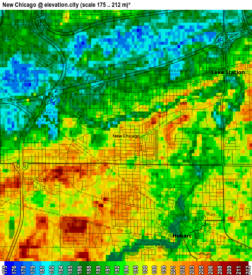 New Chicago elevation map