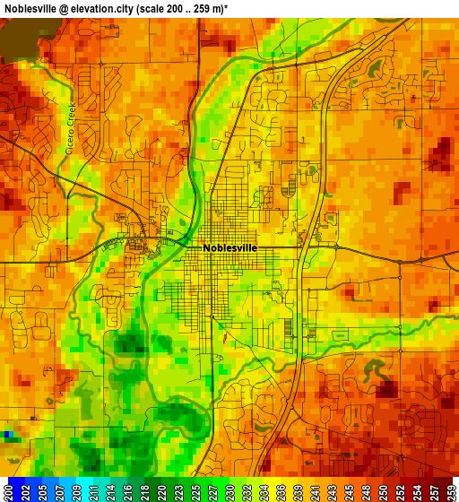 Noblesville elevation map