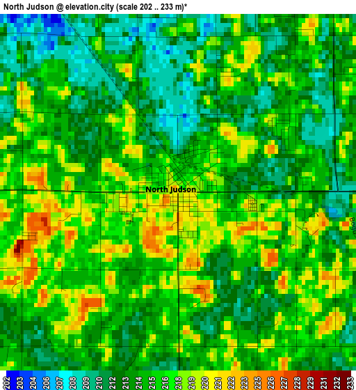 North Judson elevation map