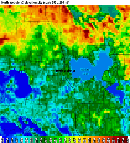 North Webster elevation map