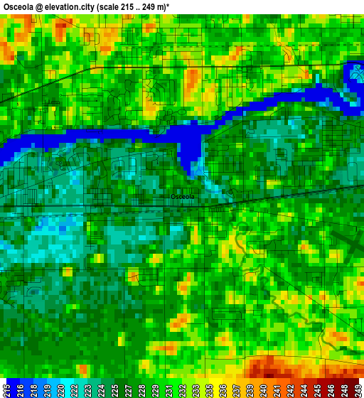 Osceola elevation map