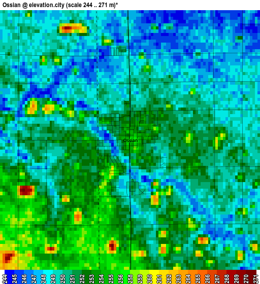 Ossian elevation map