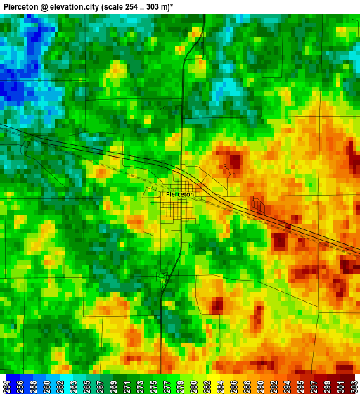 Pierceton elevation map