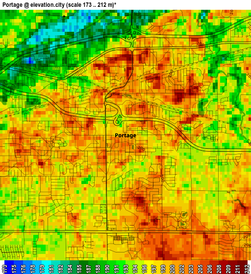 Portage elevation map