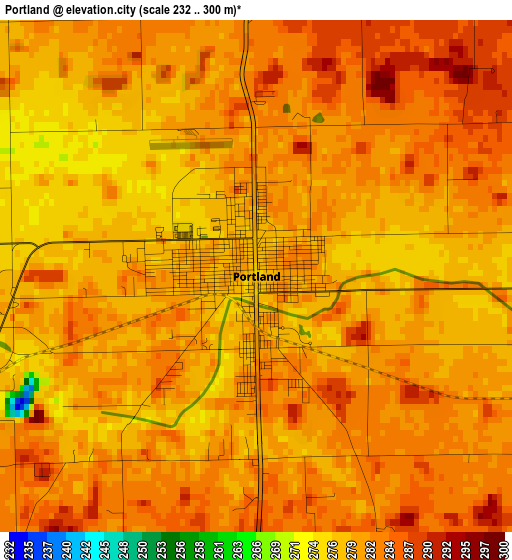 Portland elevation map