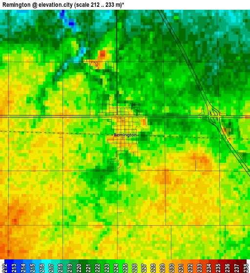 Remington elevation map