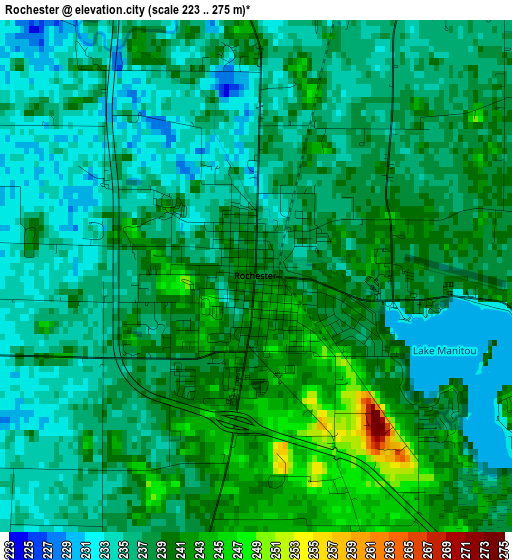 Rochester elevation map