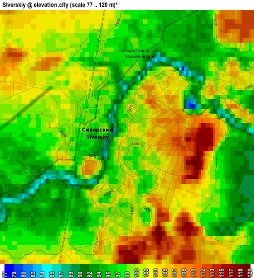 Siverskiy elevation map