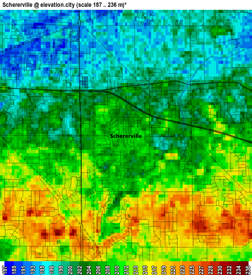 Schererville elevation map