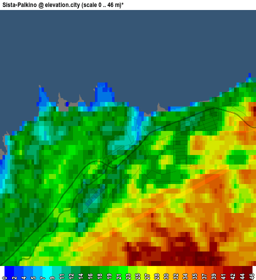 Sista-Palkino elevation map