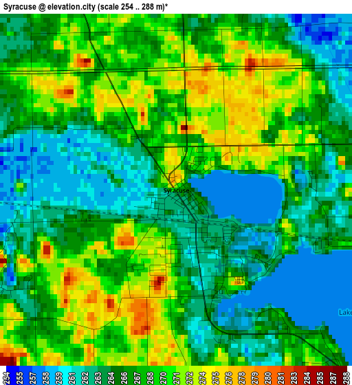 Syracuse elevation map