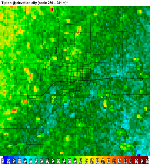 Tipton elevation map