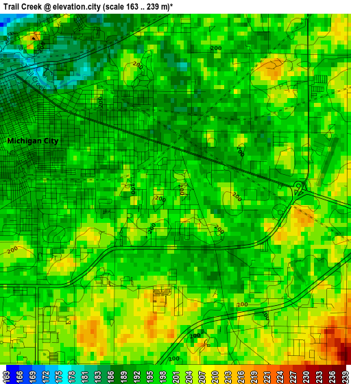 Trail Creek elevation map