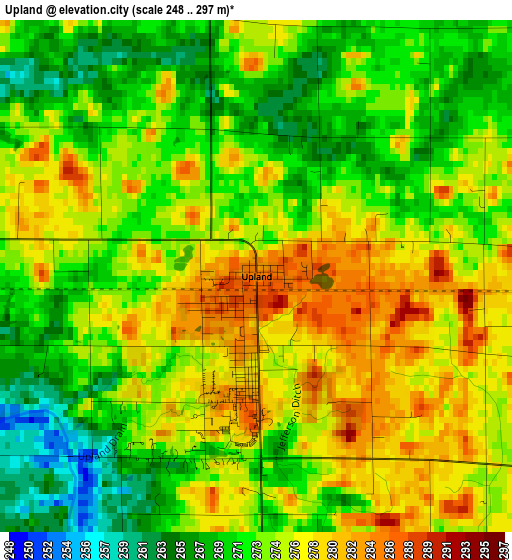 Upland elevation map