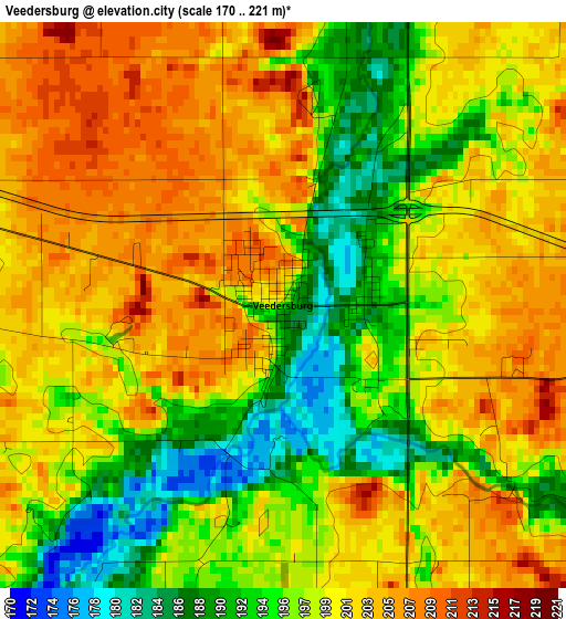 Veedersburg elevation map