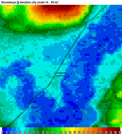 Sinodskoye elevation map