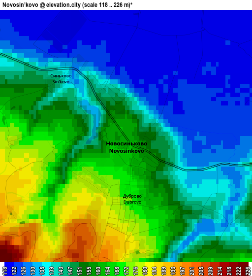 Novosin’kovo elevation map