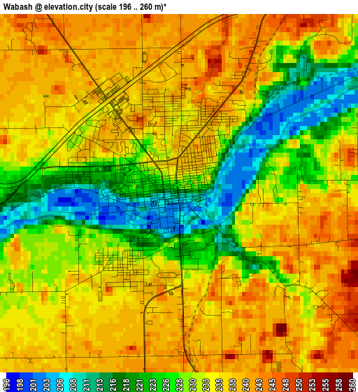 Wabash elevation map