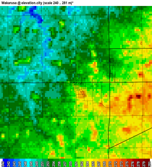 Wakarusa elevation map