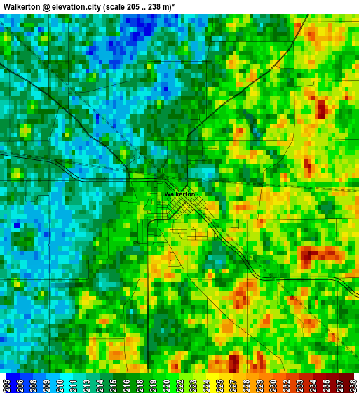 Walkerton elevation map