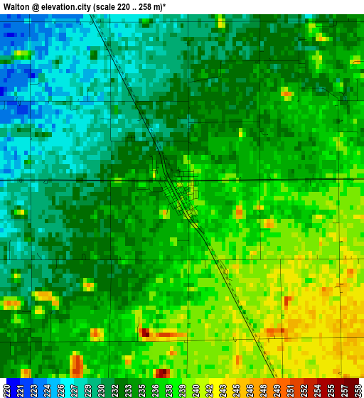 Walton elevation map