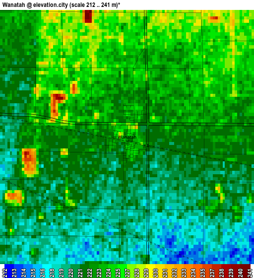 Wanatah elevation map