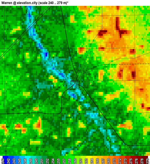 Warren elevation map