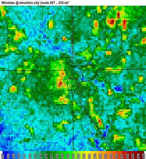 Winamac elevation map