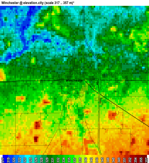 Winchester elevation map