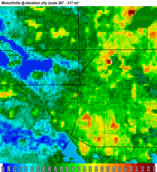 Wolcottville elevation map