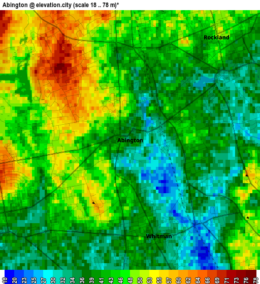 Abington elevation map