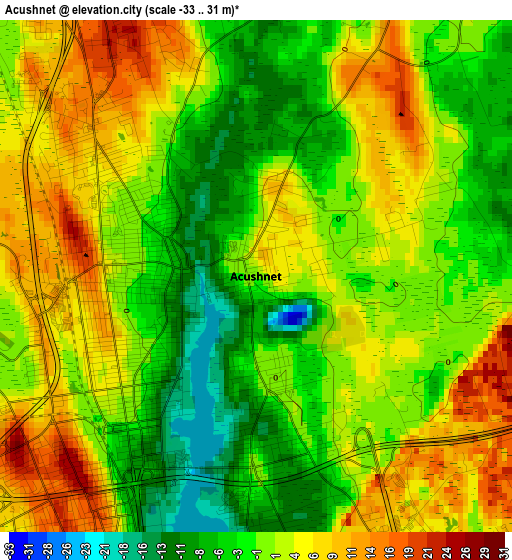 Acushnet elevation map