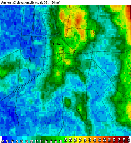 Amherst elevation map