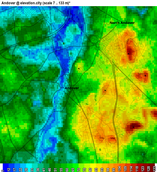 Andover elevation map