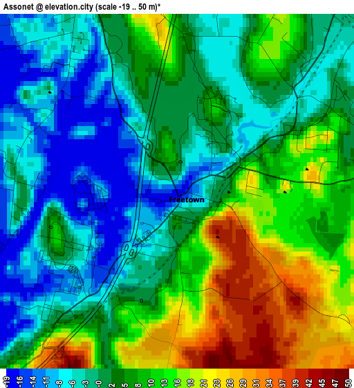 Assonet elevation map