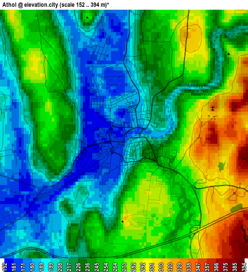 Athol elevation map