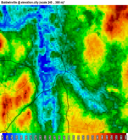 Baldwinville elevation map