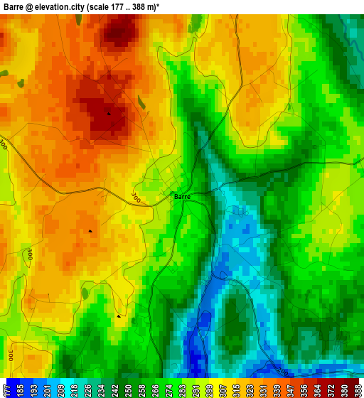 Barre elevation map