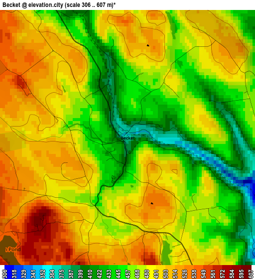 Becket elevation map