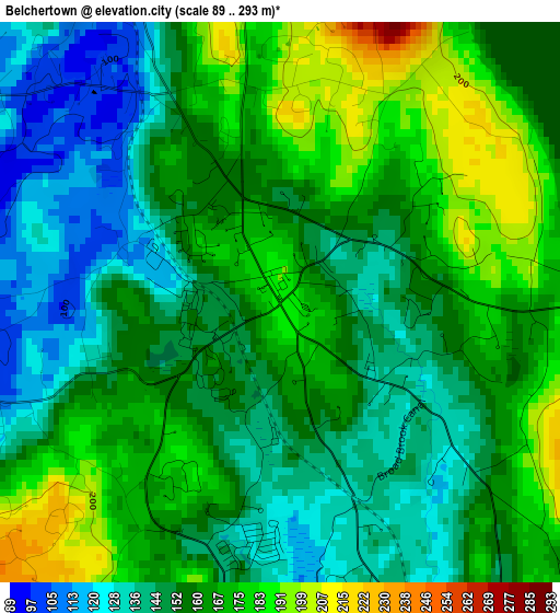 Belchertown elevation map