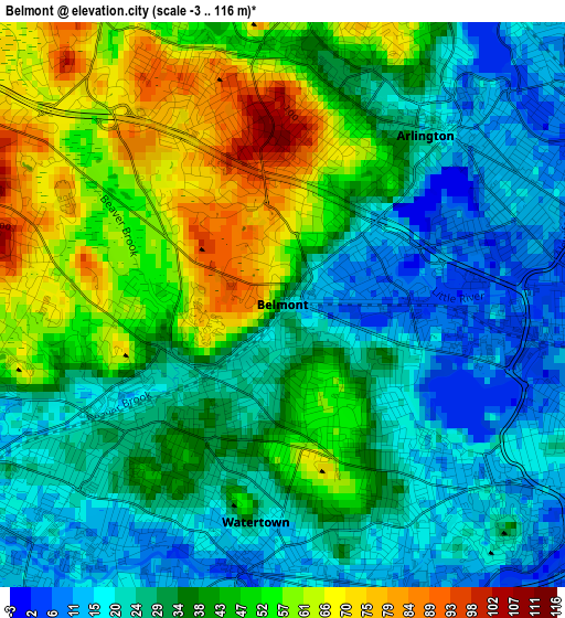 Belmont elevation map