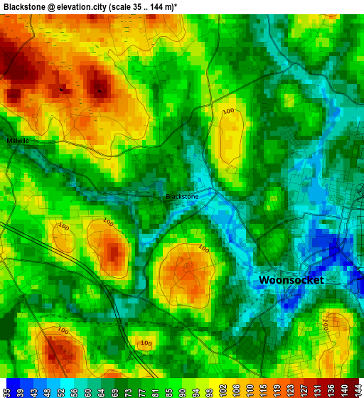 Blackstone elevation map