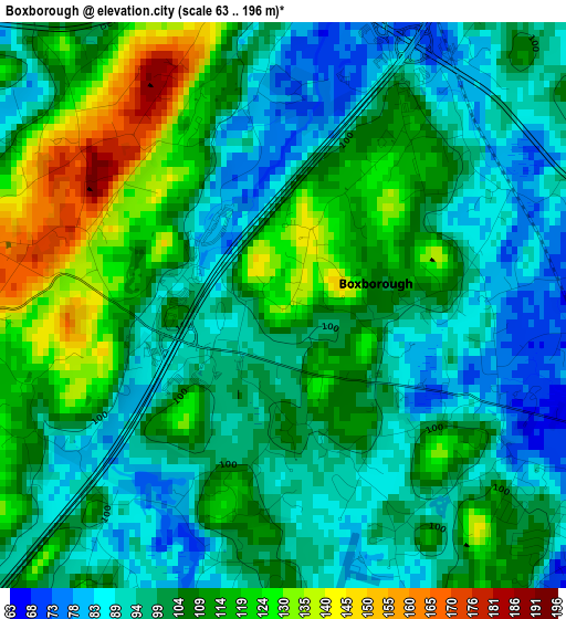 Boxborough elevation map